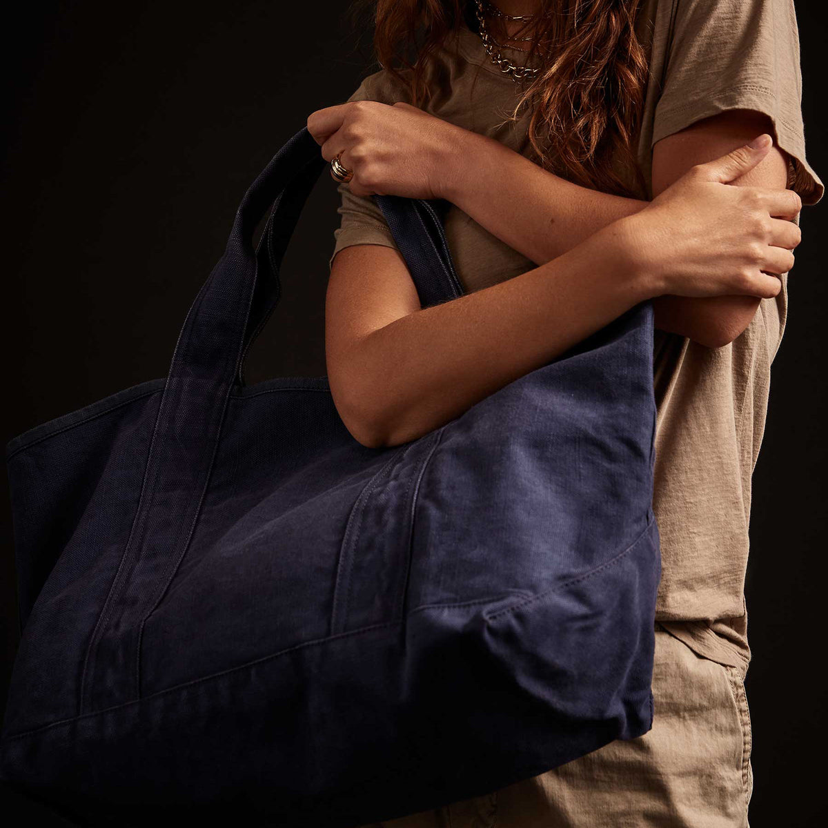 Large Canvas Tote in Royal Blue | James Perse Los Angeles