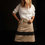 Single Stripe Half Apron in Natural/Black | James Perse Los Angeles
