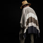 Cashmere Multi Striped Poncho in Beige Mix | James Perse Los Angeles