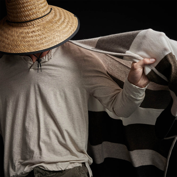Cashmere Multi Striped Poncho in Beige Mix | James Perse Los Angeles