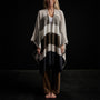 Cashmere Multi Striped Poncho in Beige Mix | James Perse Los Angeles