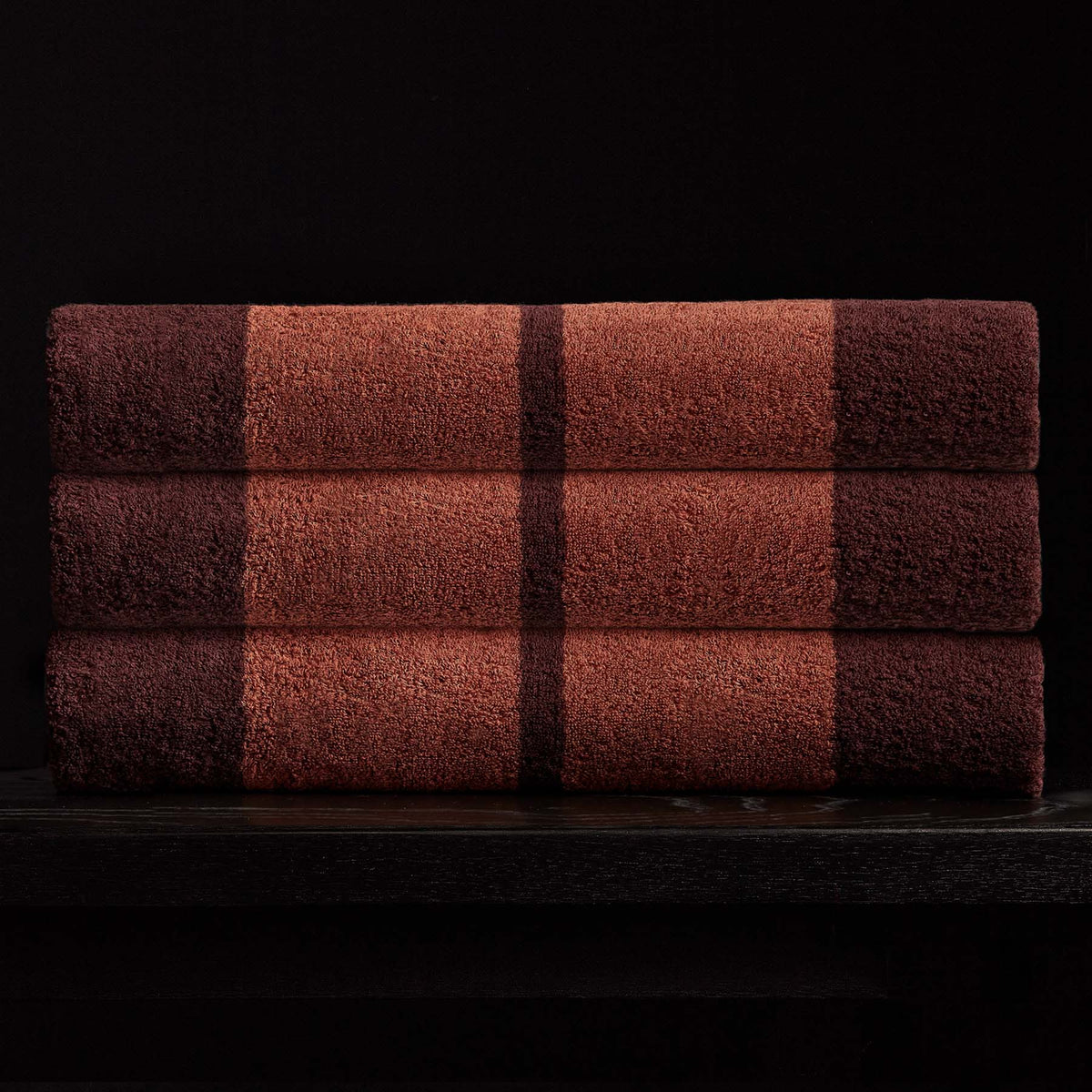 Wide Stripe Beach Towel in Plum/Paprika | James Perse Los Angeles 