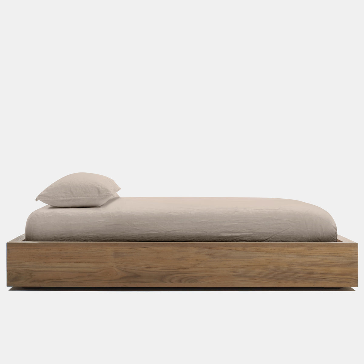 Linen Fitted Sheet In Oyster | James Perse Los Angeles