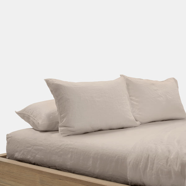 2 Set Of Linen Pillow Sham In Oyster | James Perse Los Angeles