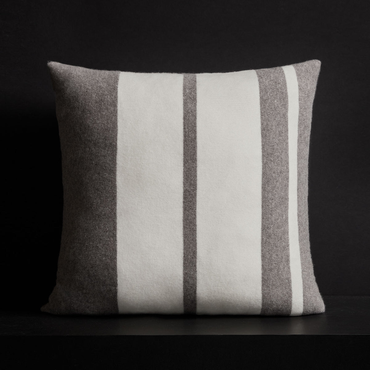 Cashmere Stripe Sham - Heather Grey/White | James Perse Los Angeles