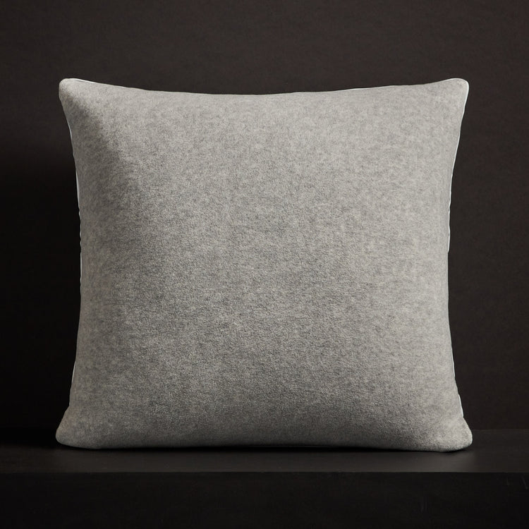 Baby Soft Throw Pillow With Piping - Light Heather Grey | James Perse Los Angeles