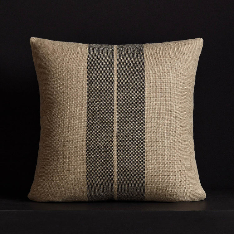 Heavy Double Stripe Pillow in Beige/Black | James Perse Los Angeles