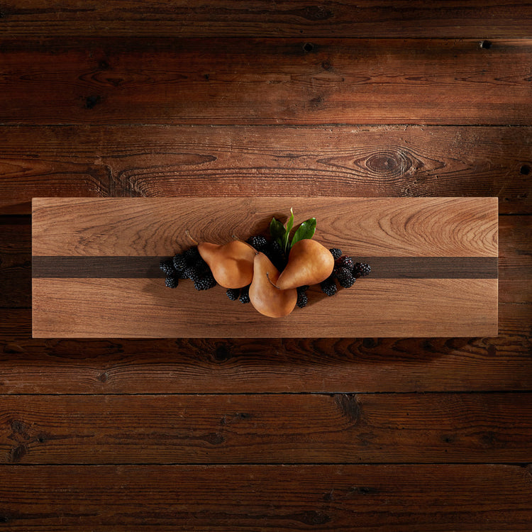 9X30" Teak Serving Board with Single Stripe in Teak/Natural Finish | James Perse Los Angeles