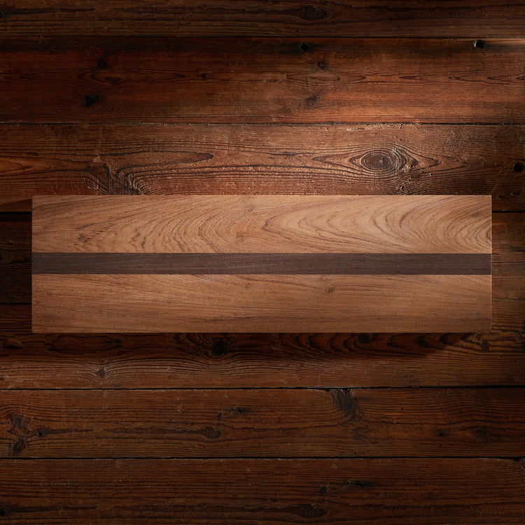 9X30" Teak Serving Board with Single Stripe in Teak/Natural Finish | James Perse Los Angeles