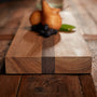 9X30" Teak Serving Board with Single Stripe in Teak/Natural Finish | James Perse Los Angeles