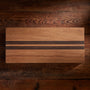 9X20" Teak Serving Board with Double Stripe in Teak/Natural Finish | James Perse Los Angeles
