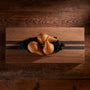 9X20" Teak Serving Board with Double Stripe in Teak/Natural Finish | James Perse Los Angeles