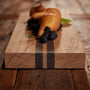 9X20" Teak Serving Board with Double Stripe in Teak/Natural Finish | James Perse Los Angeles