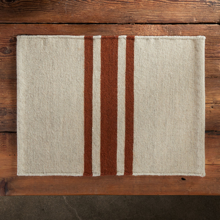 Wool Striped Placemat - Soapstone/Beige | James Perse Los Angeles