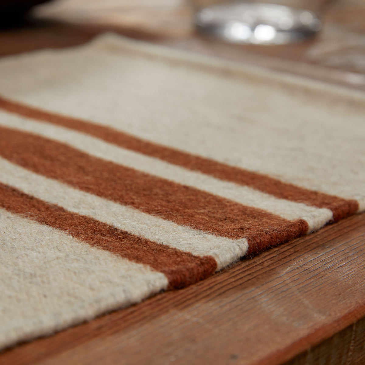 Wool Striped Placemat - Soapstone/Beige | James Perse Los Angeles