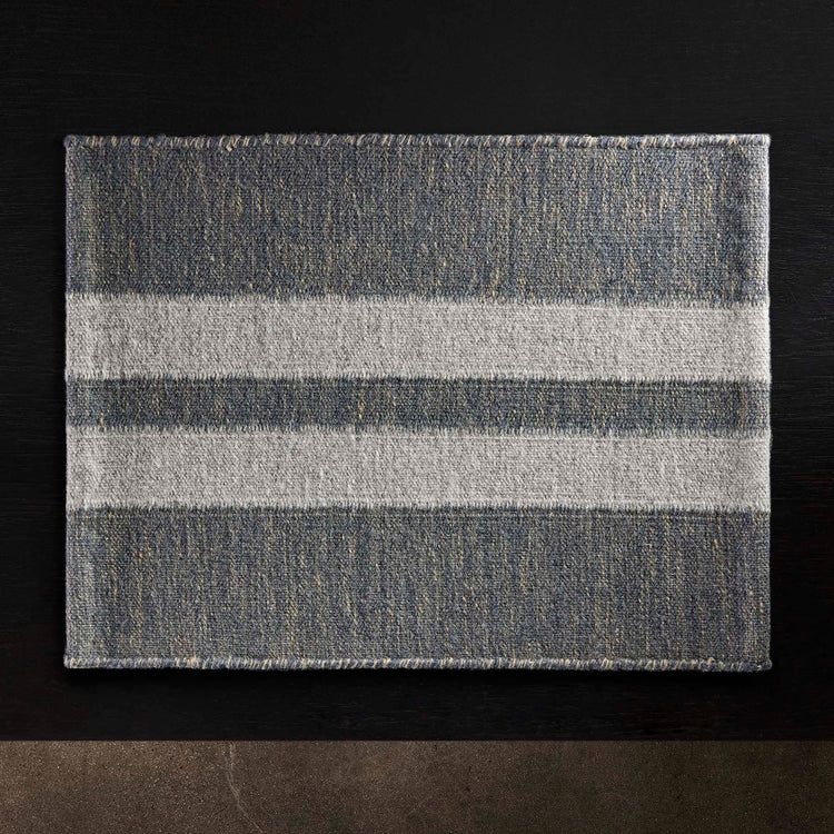 Placemat Wool Double Stripe - Guntmetal Marle/Peal Grey | James Perse Los Angeles