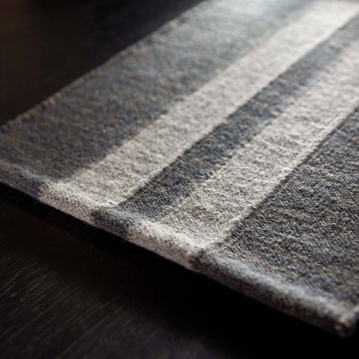 Placemat Wool Double Stripe - Guntmetal Marle/Peal Grey | James Perse Los Angeles
