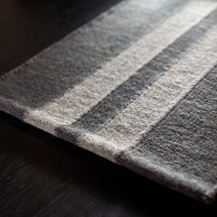 Placemat Wool Double Stripe - Guntmetal Marle/Peal Grey | James Perse Los Angeles