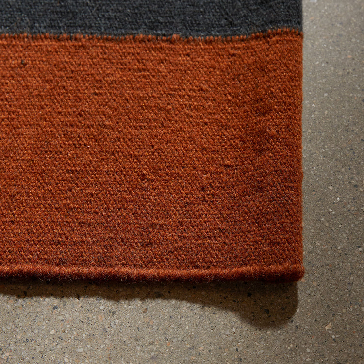 Striped Entry Mat 2Ft X 3Ft in Ochre/Black Marle/Flint | James Perse Los Angeles