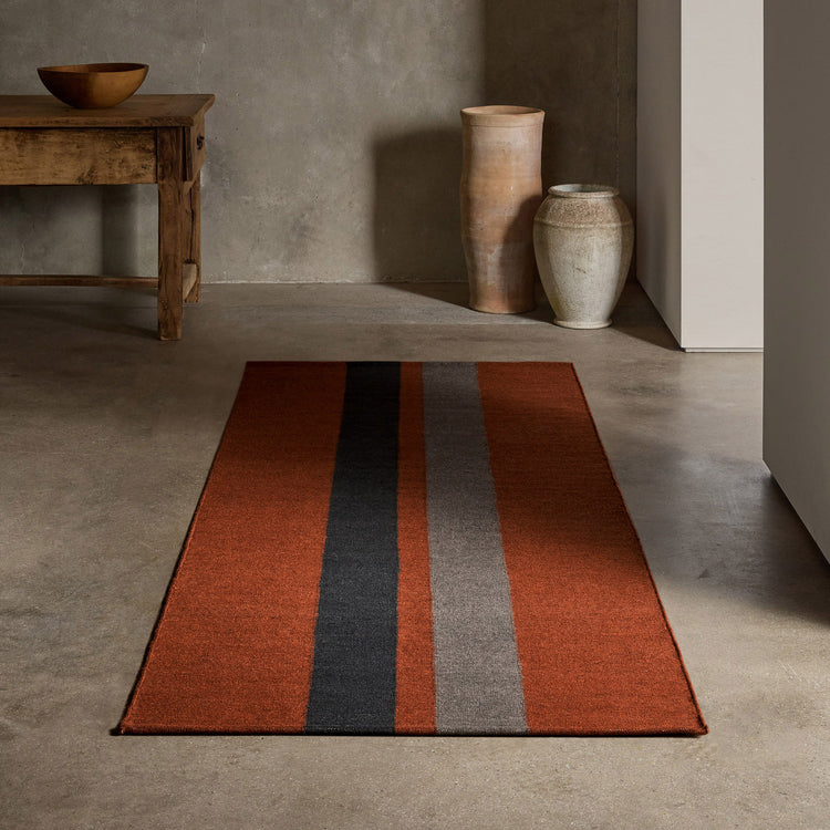 3.5 X 9 Double Stripe Runner in Ochre/Blk Marl/Flint | James Perse Los Angeles