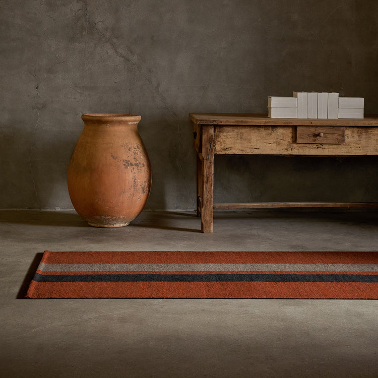3.5 X 9 Double Stripe Runner in Ochre/Blk Marl/Flint | James Perse Los Angeles