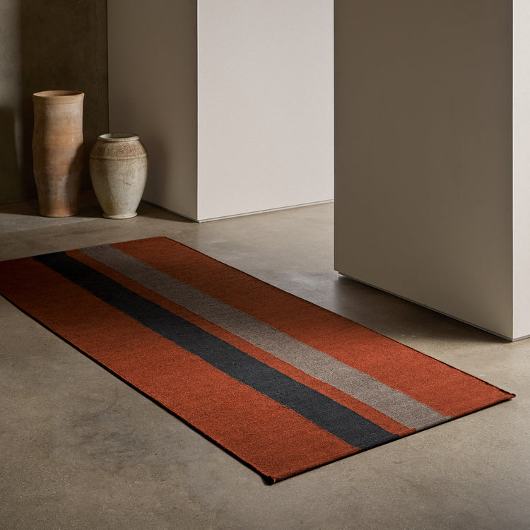 3.5 X 9 Double Stripe Runner in Ochre/Blk Marl/Flint | James Perse Los Angeles