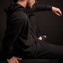 Thermal Knit Hooded Raglan - Black | James Perse Los Angeles