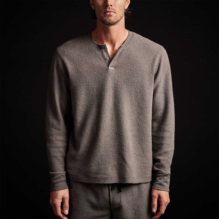 Alpine Thermal Henley in Raccoon Grey | James Perse Los Angeles 