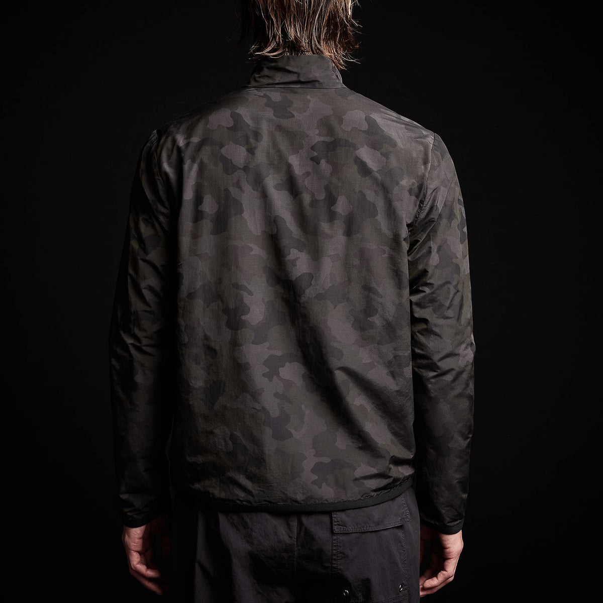 Camo Cotton Nylon Windbreaker in Dark Olive Camo | James Perse Los Angeles