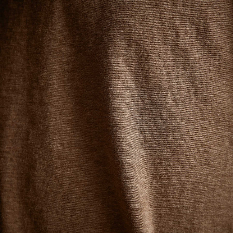 High Twist Recycled Jersey Henley in Heather Camel | James Perse Los Angeles