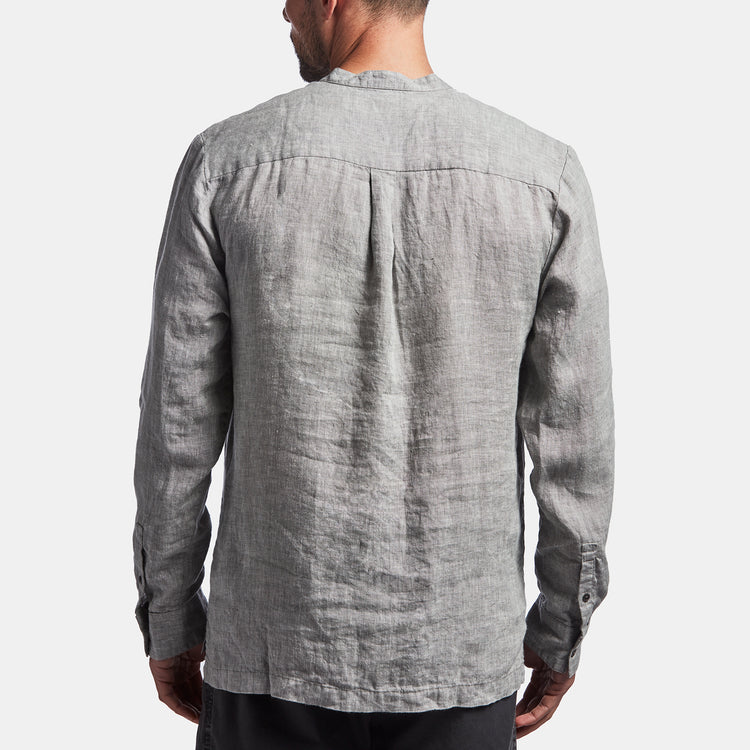 Linen Pullover Shirt In Char | James Perse Los Angeles