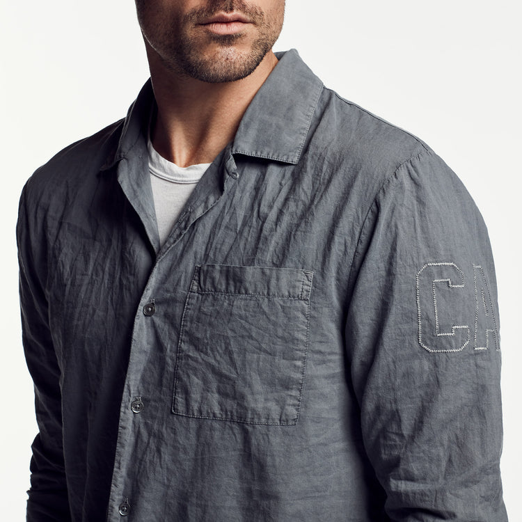 Cotton Lawn Utility Shirt in North Pigment | James Perse Los Angeles