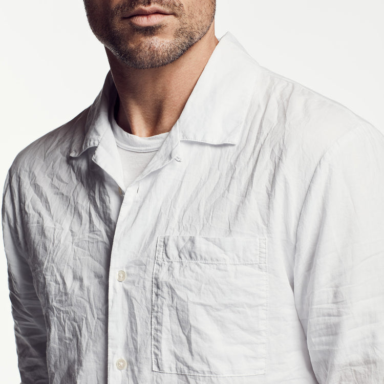 Cotton Lawn Utility Shirt in White | James Perse Los Angeles
