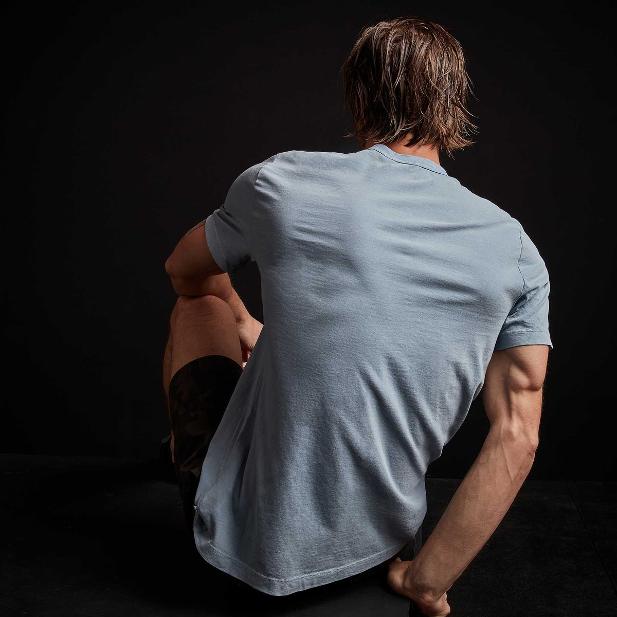 Short Sleeve Crew Neck in Bluestone Pigment | James Perse Los Angeles