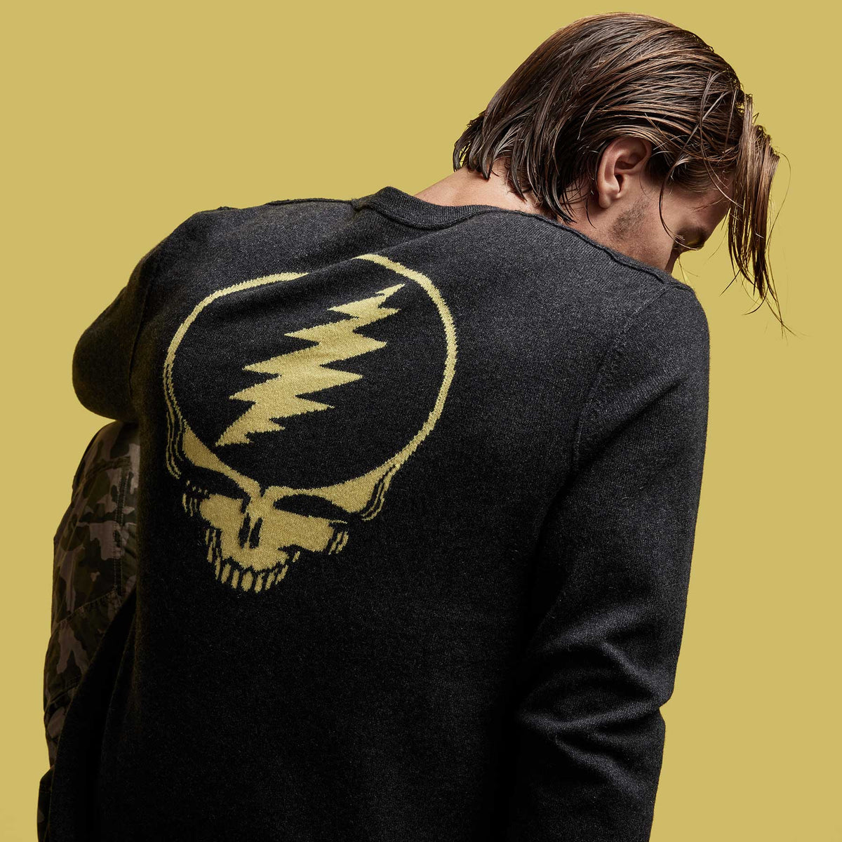 Grateful Dead Recycled Cashmere Sweater in Anthracite | James Perse Los Angeles