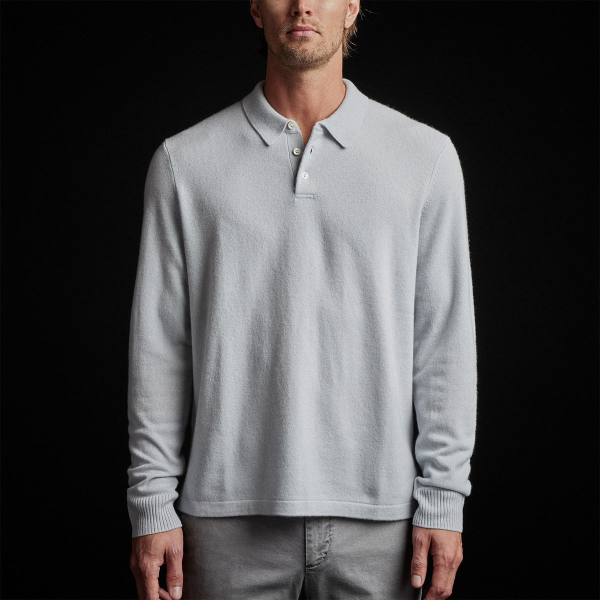 Cashmere Rugby Shirt in Clear Blue | James Perse Los Angeles