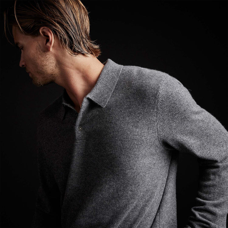 Cashmere Rugby Shirt in Flannel | James Perse Los Angeles