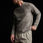 Cashmere Double Bed Raglan Crew in Cement/Stone | James Perse Los Angeles