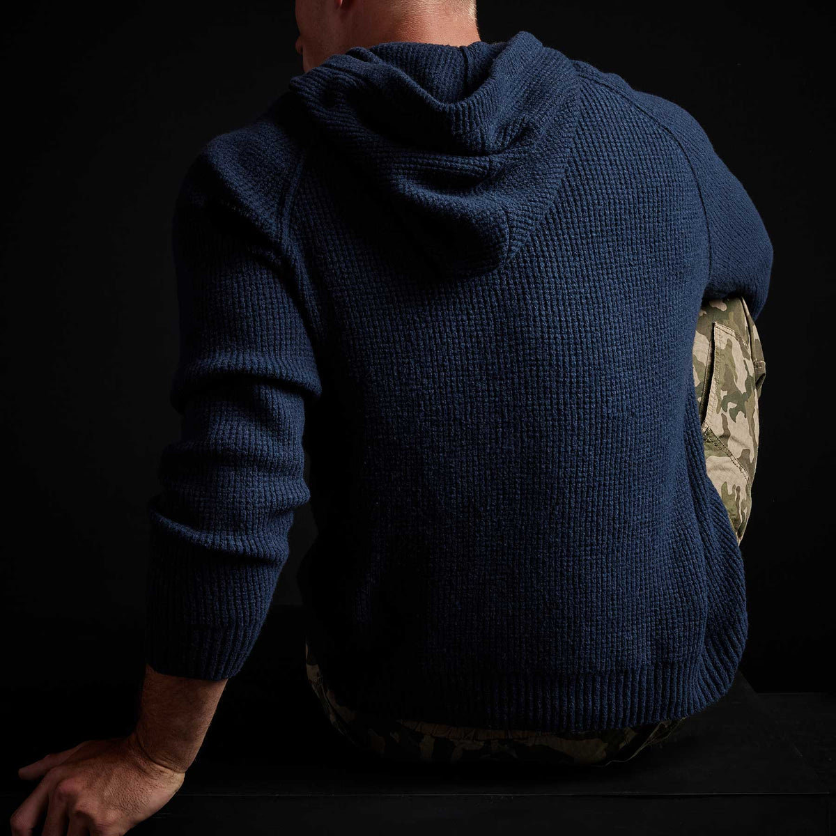Cotton Wool Thermal Hoody in Navy | James Perse Los Angeles
