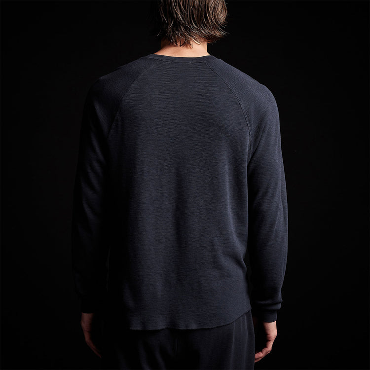 Long Sleeve Thermal Raglan in Blue Oil | James Perse Los Angeles 