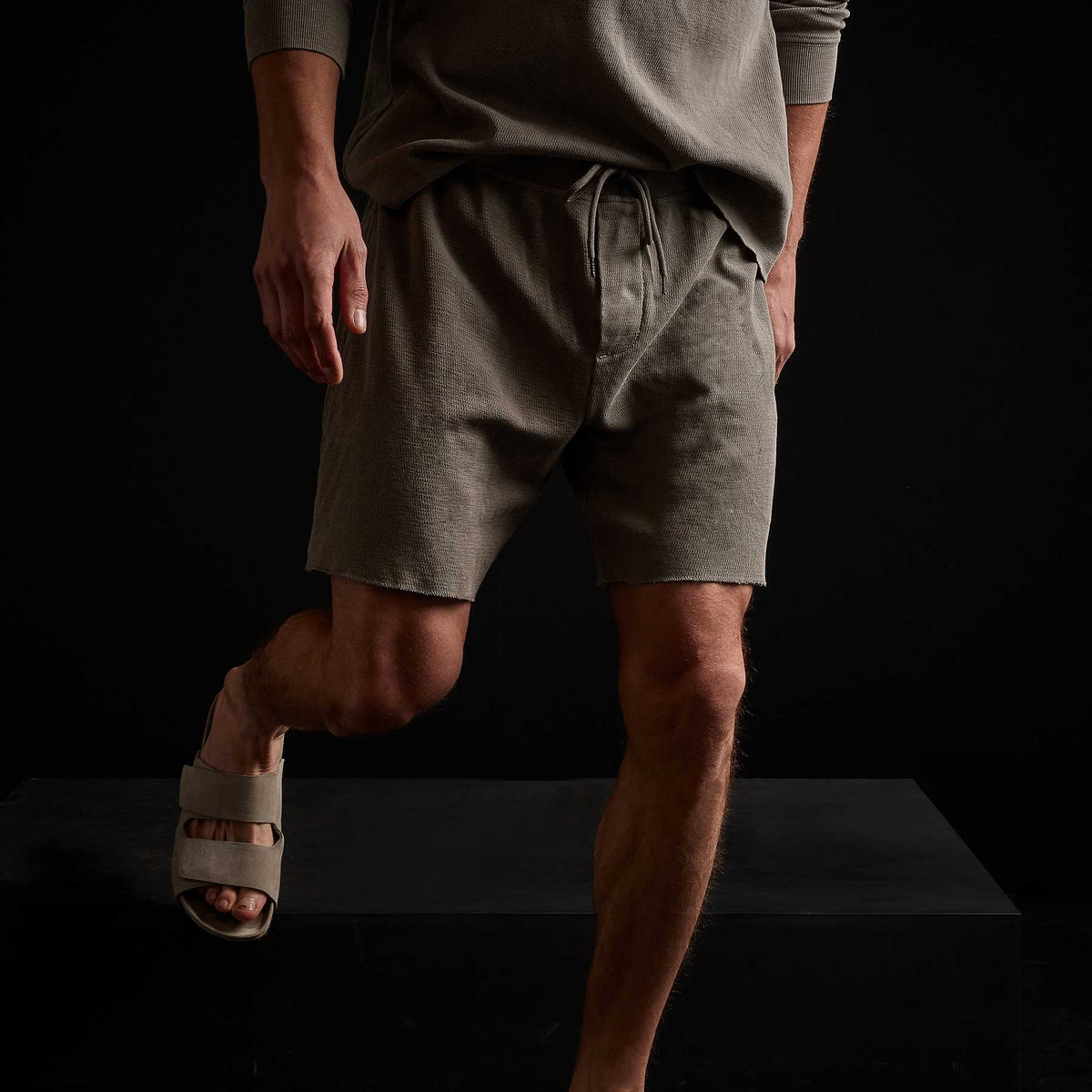 Thermal Sweat Short in Greystone Pigment | James Perse Los Angeles