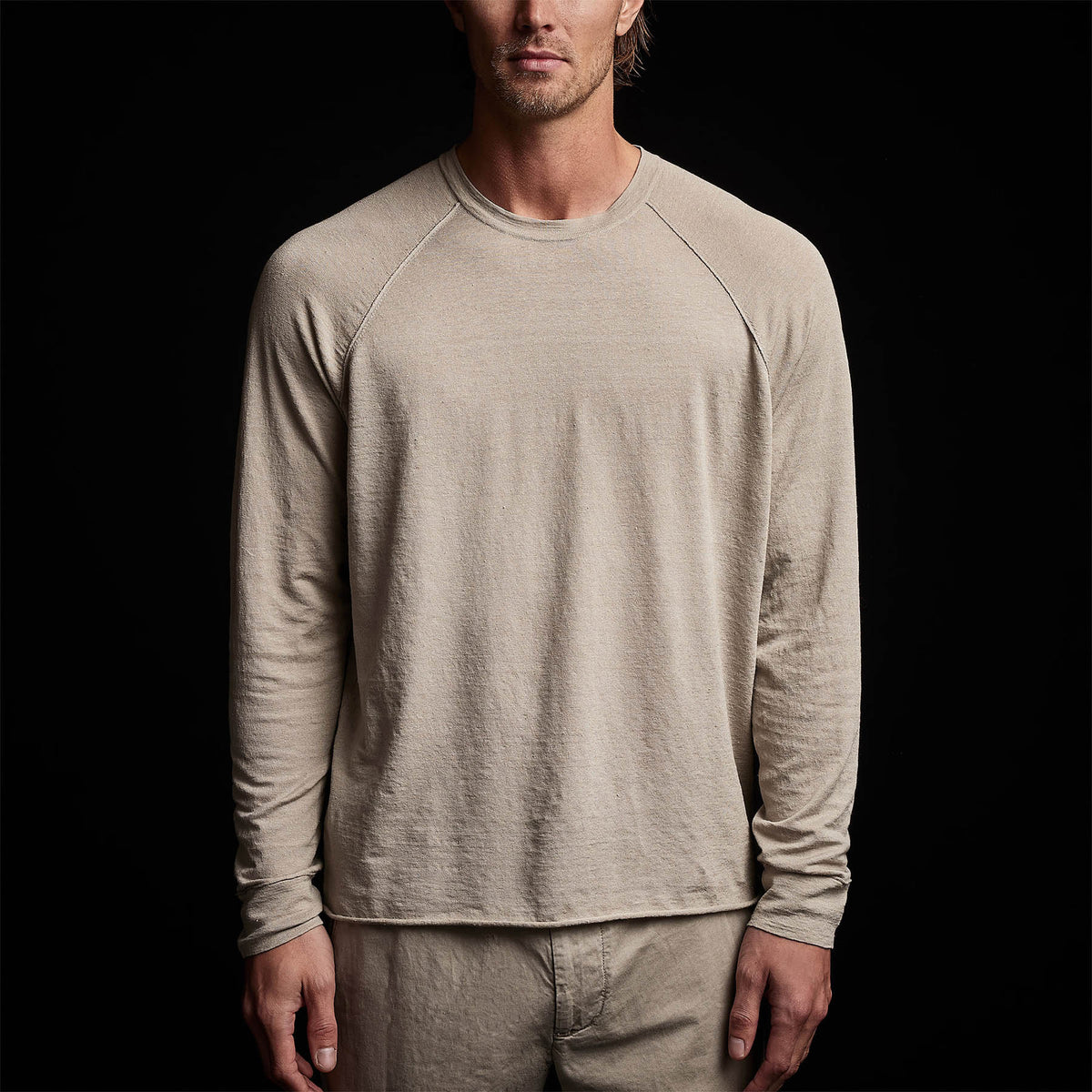 Linen Blend Raglan Sweater in Mineral | James Perse Los Angeles 