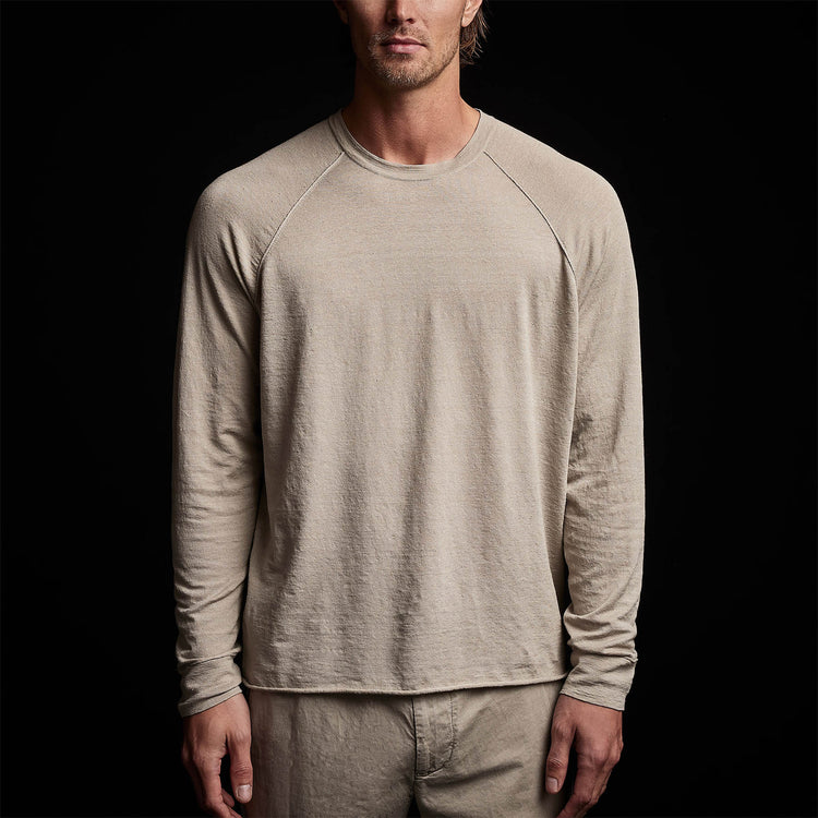 Linen Blend Raglan Sweater in Mineral | James Perse Los Angeles 