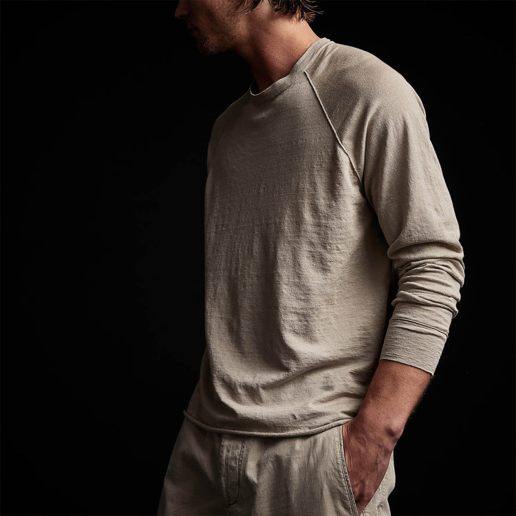 Linen Blend Raglan Sweater in Mineral | James Perse Los Angeles 