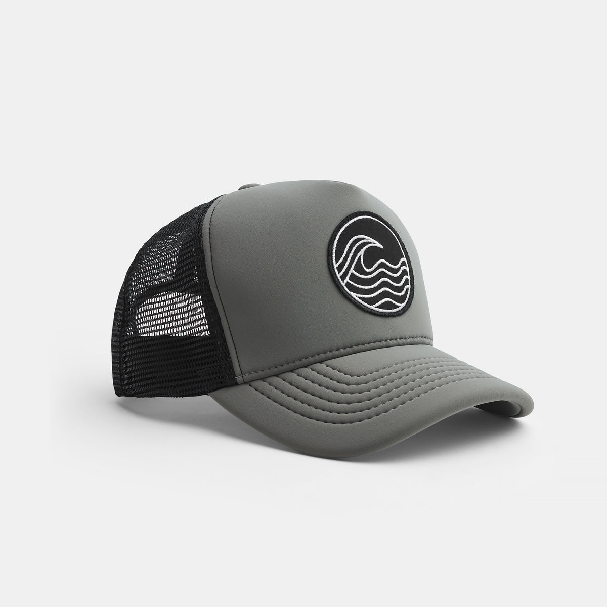 Wave Patch Scuba Trucker Hat In Grey | James Perse Los Angeles