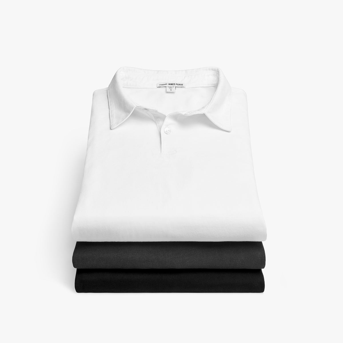 Suded Jersey Polo 3 Pack In Black/White/Carbon Pigment | James Perse Los Angeles