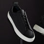 Solstice Low Top Skate Sneaker in Black/Black | James Perse Los Angeles