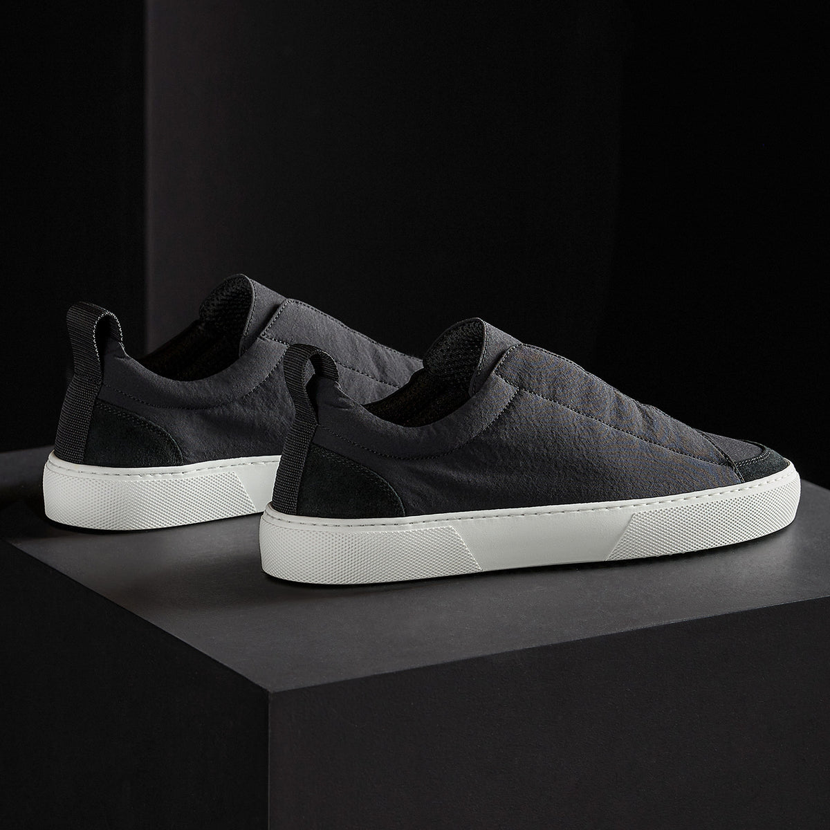 Solstice Low Top Skate Sneaker in Black/Black | James Perse Los Angeles