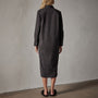 Matte Stretch Poplin Shirt Dress in Black | James Perse Los Angeles