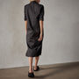 Matte Stretch Poplin Shirt Dress in Black | James Perse Los Angeles